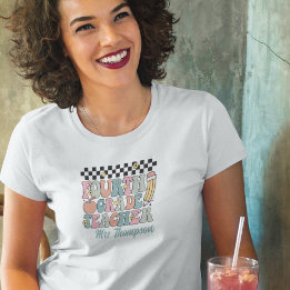 T-shirt Professeur de 4e année rétro personnalisé