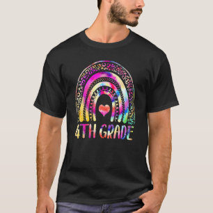 T-shirt Professeur de 4e année Tie Dye Arc-en-ciel Rentrée