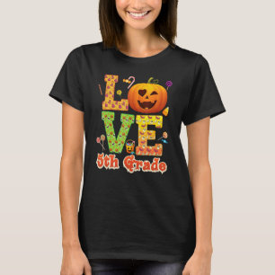 T-shirt Professeur de 5e année Pumpkin Halloween Sucré Can