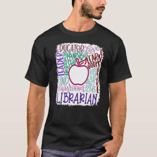 T-shirt Professeur De Bibliothécaire En Typographie Profes