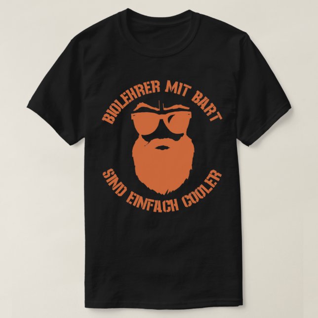 T-shirt Professeur de biologie cool avec barbe pleine (Design devant)