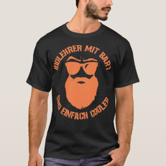 T-shirt Professeur de biologie cool avec barbe pleine