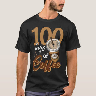 T-shirt Professeur de café 100 tasses de café 100e jour éc