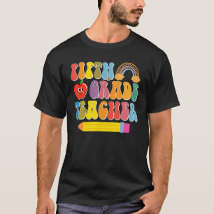 T-shirt Professeur de cinquième année retour à l'école rét