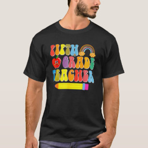 T-shirt Professeur de cinquième année retour à l'école rét