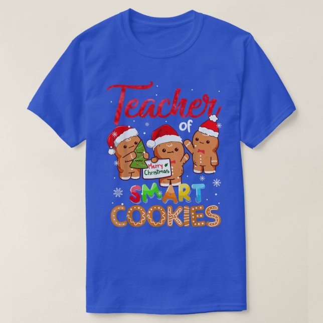 T-shirt Professeur De Cookies Intelligents Noël Enseignant (Design devant)