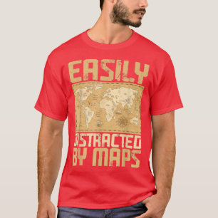 T-shirt Professeur de géographie drôleFacilement distrait