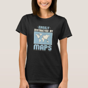 T-shirt Professeur de géographie pour carte Distrait par