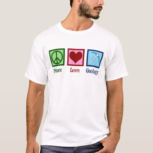 T-shirt Professeur de géologie Peace Love (Devant)