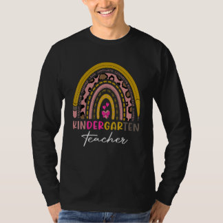 T-shirt Professeur de maternelle Léopard Arc-en-ciel Premi