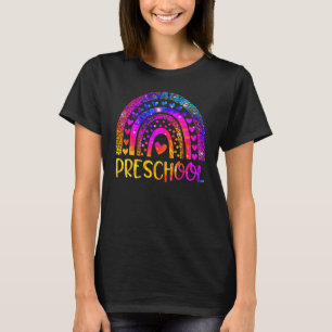 T-shirt Professeur de maternelle léopard Tie Dye Arc-en-ci