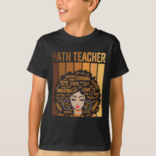 T-shirt Professeur de mathématiques Afro Afro-Américaines 