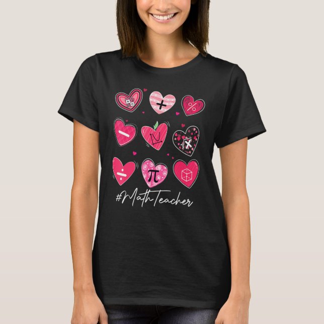 T-shirt Professeur de mathématiques amusant Saint Valentin (Devant)