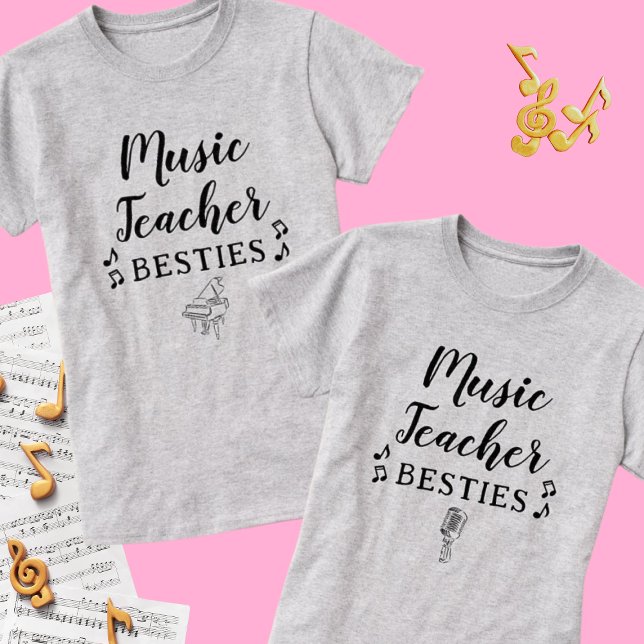T-shirt Professeur de musique Besties Piano Best Friend (Créateur téléchargé)