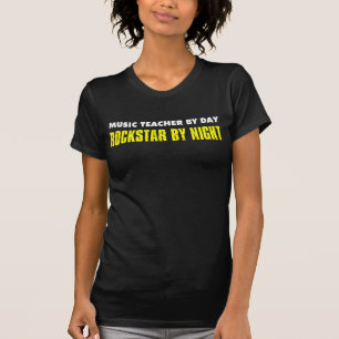 T-shirt Professeur de musique par jour Rockstar Night