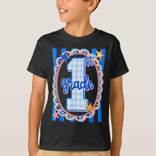 T-shirt Professeur de première année rayé rétro dos 1ère a