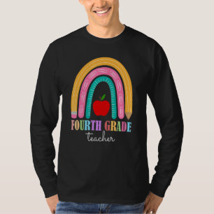 T-shirt Professeur de quatrième crayon arc-en-ciel enseign