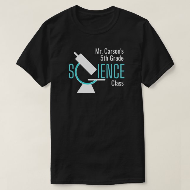 T-shirt Professeur de sciences | Classe personnalisée Micr (Design devant)