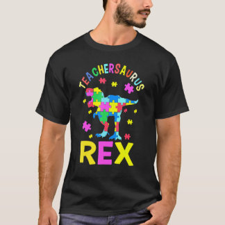 T-shirt Professeur de sensibilisation à l'autisme Dinosaur