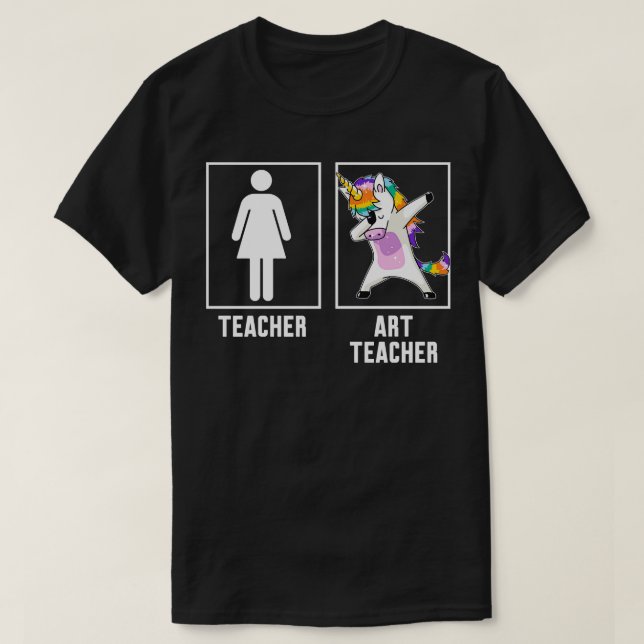 T-shirt Professeur d'enseignant contre professeur d'art (Design devant)