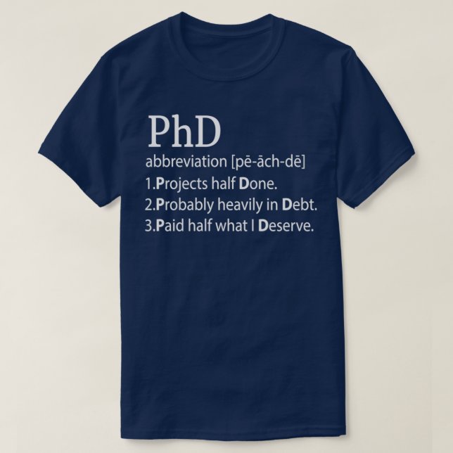 T-shirt Professeur Docteur PhD Philosophie titres cadeau 3 (Design devant)