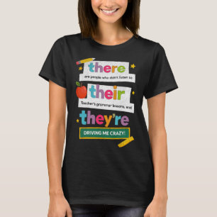 T-shirt Professeur d'orthographe drôle humour groovy en dé