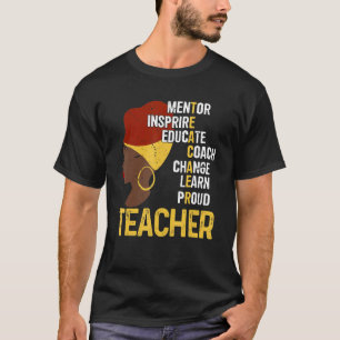 T-shirt Professeur Fière Black Mentor Instructeur Enseigne