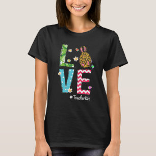 T-shirt Professeur Jour de Pâques Leopard Amour Enseignant