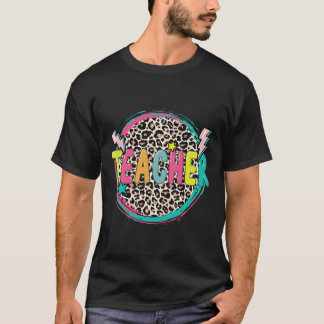 T-shirt Professeur Léopard Amusant Premier Jour D'école Pr