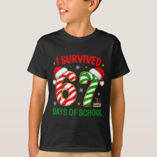 T-shirt Professeur Noël Mème Drôle Je Survivé 67 Jours De