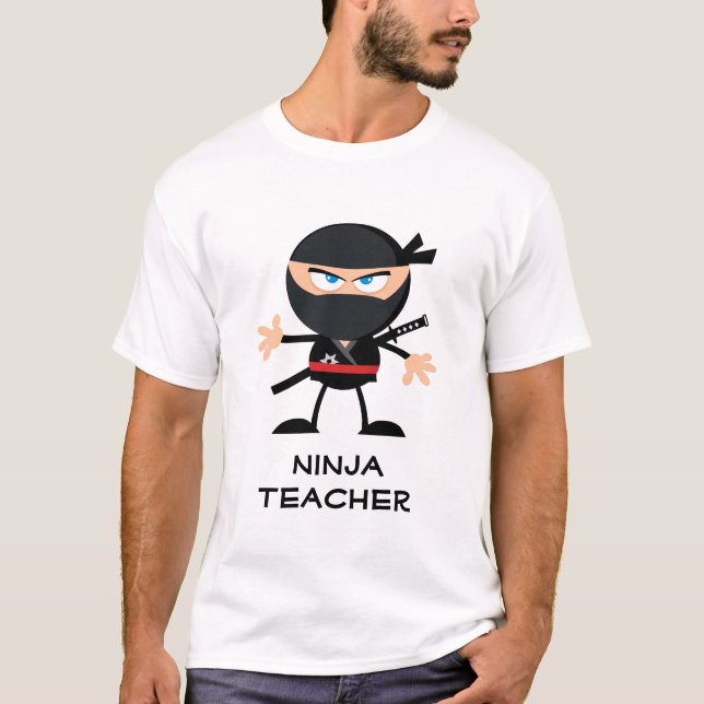 T-shirt Professeur personnalisé de dessin animé Ninja (Devant)