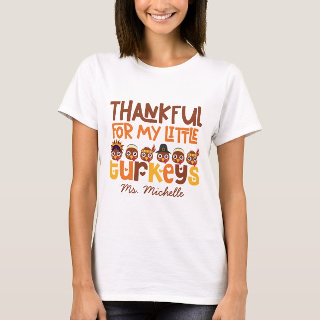 T-shirt Professeur personnalisé de Thanksgiving (Devant)