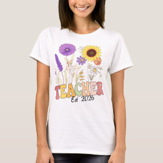 T-shirt Professeur rétro avec fleurs - Appréciation de l'e