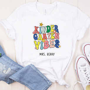 T-shirt Professeur Retro Vibes de jardin d'enfants