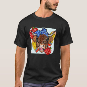 T-shirt Professeur Vache Highland Occidental Pays Drôle