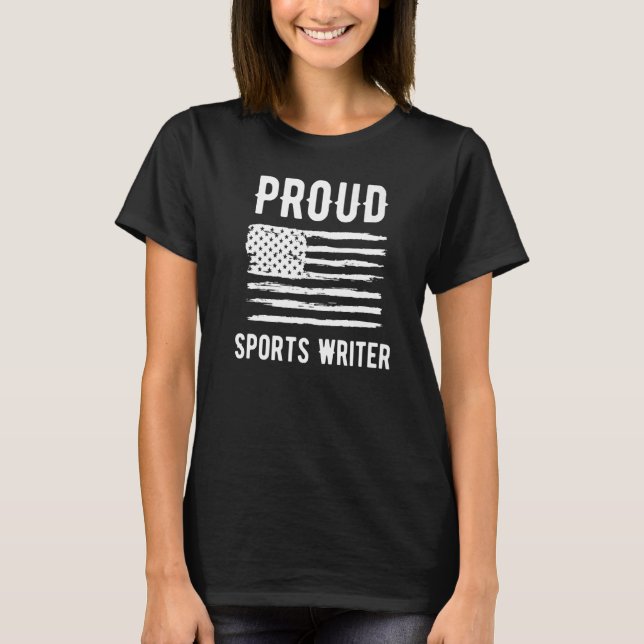 T-shirt Profession d'écrivain de sport fier Drapeau améric (Devant)