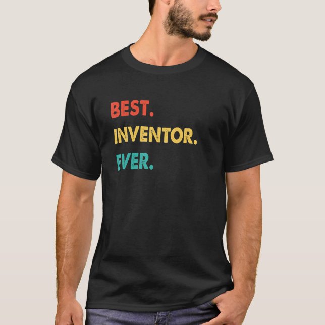 T-shirt Profession d'inventeur Rétro Meilleur inventeur ja (Devant)