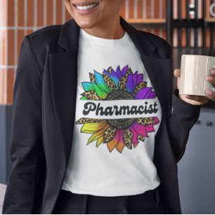 T-shirt Profession du pharmacien Tournesol arc-en-ciel