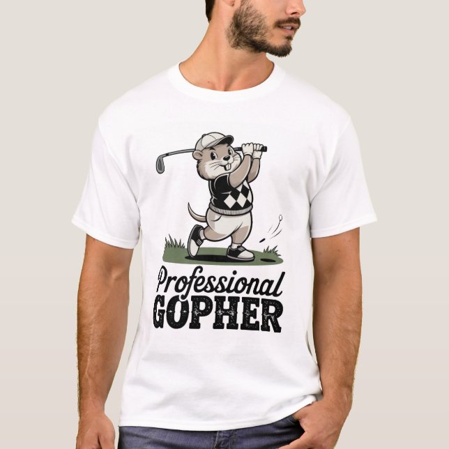 T-shirt Professional Gopher - Retro Golf Illustration (Devant)