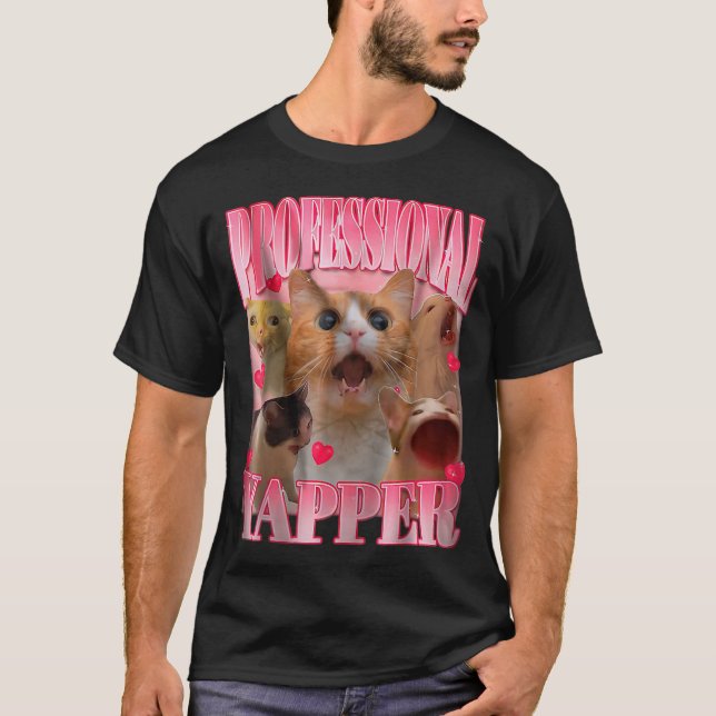 T-shirt Professional Yapper Cat Funny Oddly Specific Dank  (Devant)