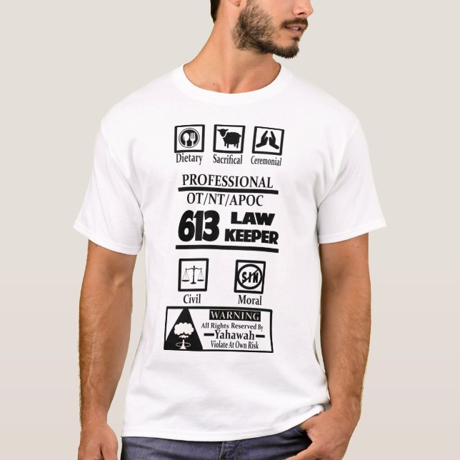 T-shirt Professionnel 613 Gardien de la loi de la Torah &  (Devant)