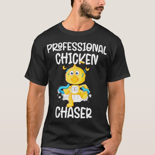 T-shirt Professionnel Chasseur de poulets Funny Fermier (Devant)