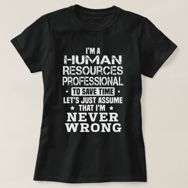 T-shirt Professionnel des ressources humaines (Design devant)
