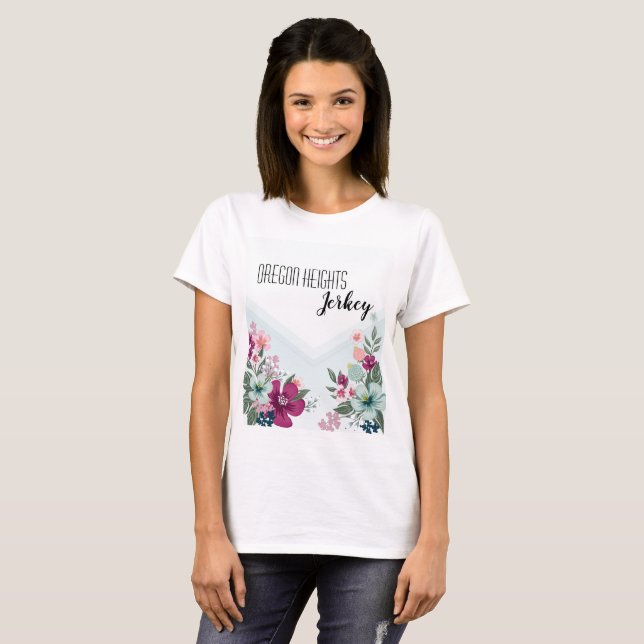 T-shirt professionnel personnalisé Fleurs tropical (Devant entier)