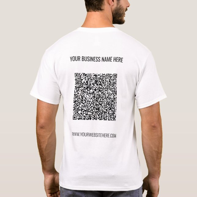 T-shirt professionnel QR Code et texte (Dos)