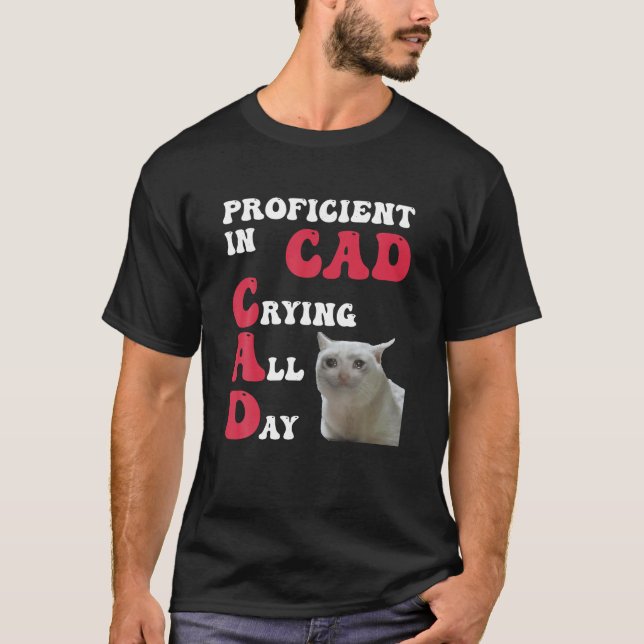 T-shirt Proficient En Cad Pleurant Toute La Journée Feline (Devant)