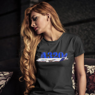 T-shirt Profil de dessin d'aquarelle d'Airbus A320