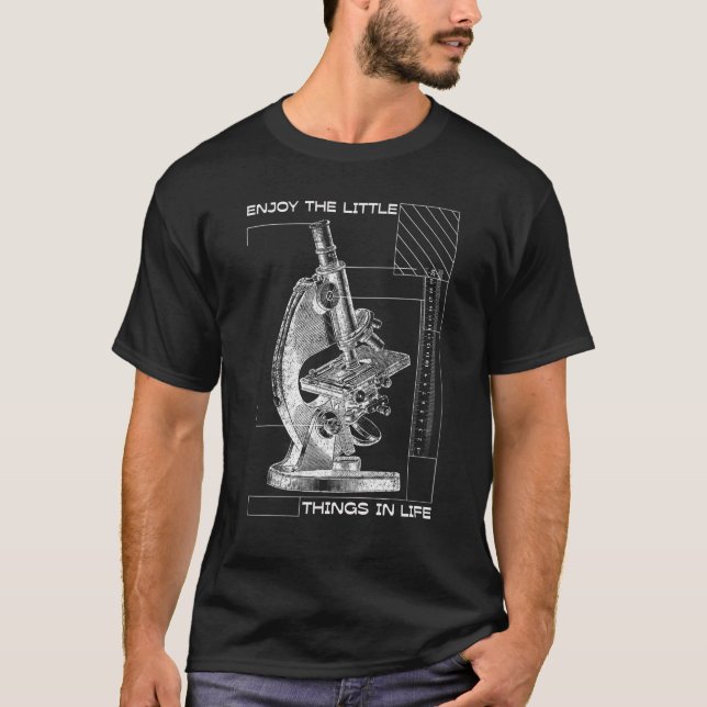 T-shirt Profitez Des Petites Choses Dans La Vie Microscope (Devant)