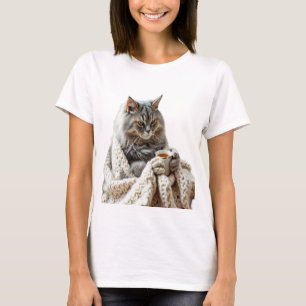 T-shirt Profitez du thé d'hiver de chat