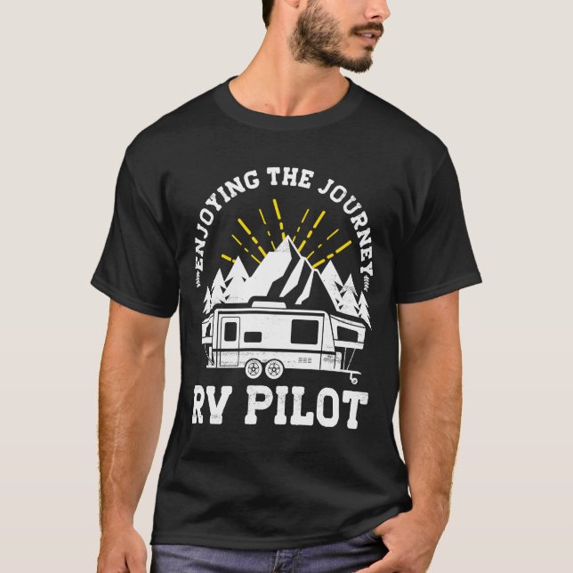 T-shirt Profitez Du Voyage RV Pilote Camp Couple Camping (Devant)